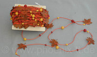 Perlen/Metallblätterband, 20 Meter,  orange/rost