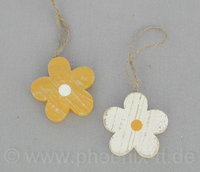 Blüte, Holz, D=5,5 cm, gelb+weiß