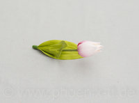 Tulpenpick m/Blättern, L=16 cm, hellrosa