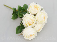 Rosenstrauß x7 Blüten, L= 42cm, creme/weiß
